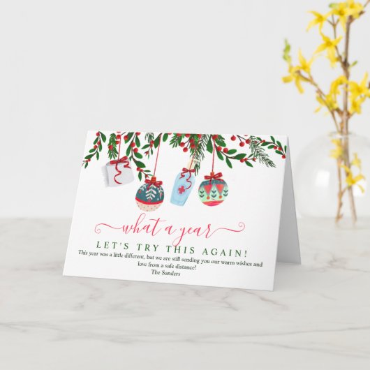 2020年おもしろいクリスマス水の色の休日 カード (黄色い花)