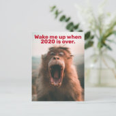 2020年おもしろい検疫 – 終わったら起こしてくれ ポストカード (スタンド正面)