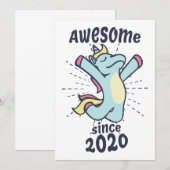 2020年からすごいよ - 子どもの誕生日ユニコーン 招待状 (正面/裏面)