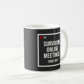 2020年からオンライン会議を乗り越えて 面白い コーヒー コーヒーマグカップ (正面右)