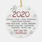 2020年だ吸が、クリスマスは休み セラミックオーナメント (正面)