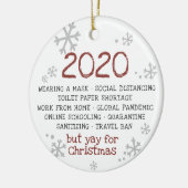 2020年だ吸が、クリスマスは休み セラミックオーナメント (左)