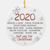 2020年だ吸が、クリスマスは休み セラミックオーナメント (裏面)