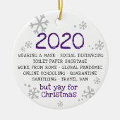 2020年だ吸が、クリスマスは休み セラミックオーナメント (正面)