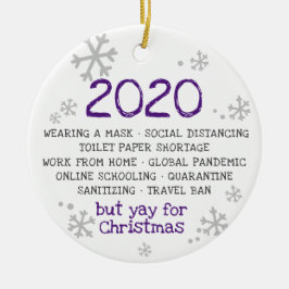 2020年だ吸が、クリスマスは休み セラミックオーナメント