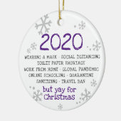 2020年だ吸が、クリスマスは休み セラミックオーナメント (左)