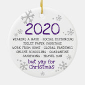 2020年だ吸が、クリスマスは休み セラミックオーナメント (裏面)