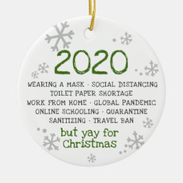 2020年だ吸が、クリスマスは休み セラミックオーナメント