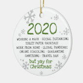 2020年だ吸が、クリスマスは休み セラミックオーナメント (左)