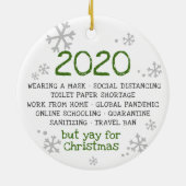 2020年だ吸が、クリスマスは休み セラミックオーナメント (裏面)