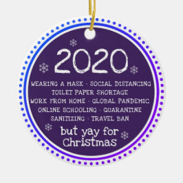 2020年だ吸が、クリスマスは休み セラミックオーナメント