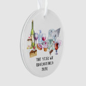 2020年に隔離されたCovid Drinks Snacks オーナメント (正面)