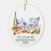 2020年に隔離されたCovid Fast Food Snack セラミックオーナメント (左)