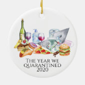 2020年に隔離されたCovid Fast Food Snack セラミックオーナメント (裏面)