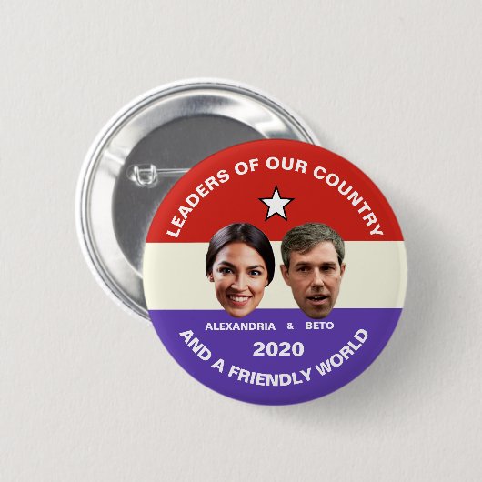 2020年にOcasio-Cortez及びO'Rourke 缶バッジ (正面&裏面)