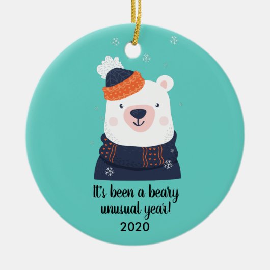 2020年のクリスマスおもしろいを祝う奇年 セラミックオーナメント (正面)