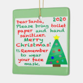 2020年のクリスマスを思い出す セラミックオーナメント (左)