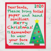 2020年のクリスマスを思い出す ワインラベル (シングルラベル)