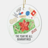 2020年のクリスマスマスク隔離の年 セラミックオーナメント (左)