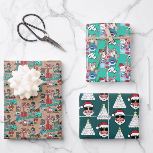 2020年のクリスマス大流行の不可欠な贈り物を思い出す ラッピングペーパーシート (正面)