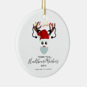 2020年のクリスマス・ヘルスケア・ヒーローのトナカイがマスクに セラミックオーナメント (右)