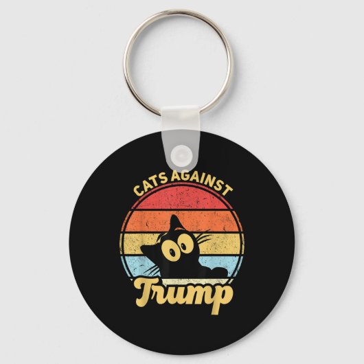 2020年のトランプおもしろいアンチ選挙戦に反対する猫 キーホルダー (正面)