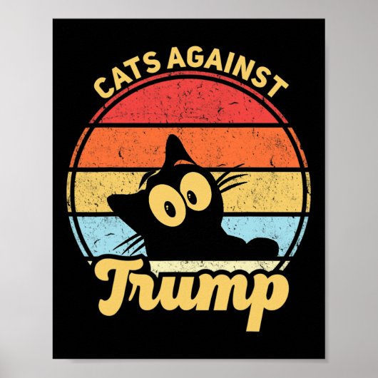 2020年のトランプおもしろいアンチ選挙戦に反対する猫 ポスター (正面)