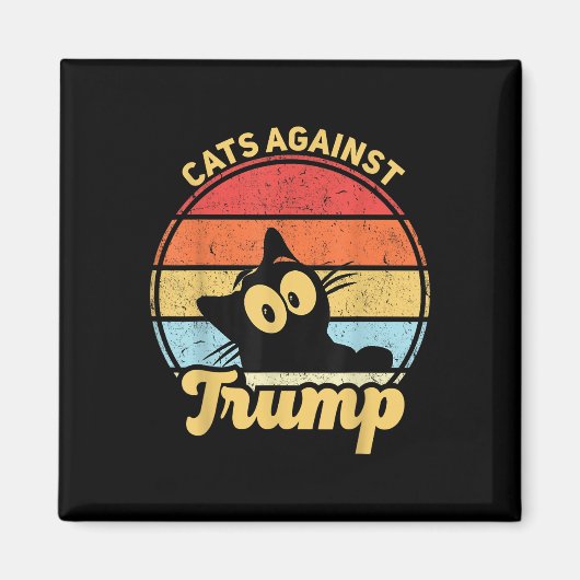 2020年のトランプおもしろいアンチ選挙戦に反対する猫 マグネット (正面)