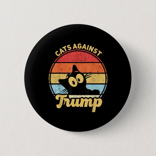 2020年のトランプおもしろいアンチ選挙戦に反対する猫 缶バッジ (正面)
