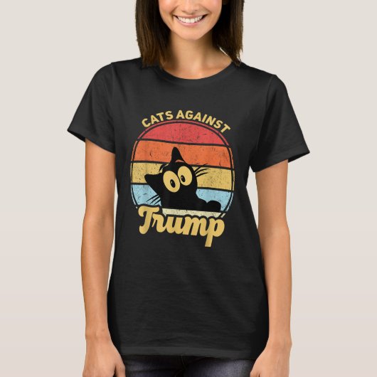 2020年のトランプおもしろいアンチ選挙戦に反対する猫 Tシャツ (正面)
