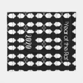 2020年のネズミパターン文字 フリースブランケット (正面(横))