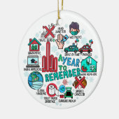 2020年のハイライトを思い出すクリスマスツリー セラミックオーナメント (左)