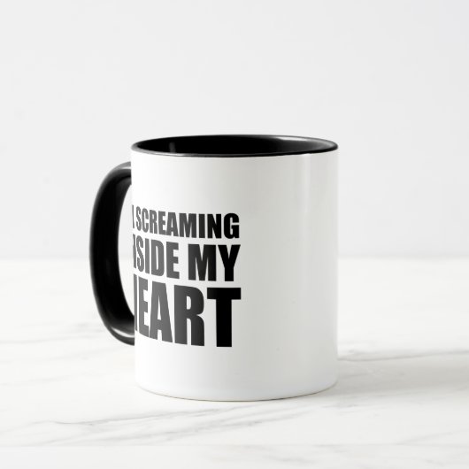 2020年のハートの中で叫おもしろいんでいるミーム マグカップ (正面左)