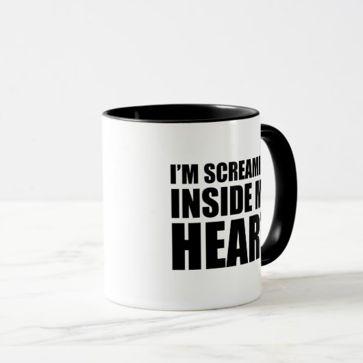 2020年のハートの中で叫おもしろいんでいるミーム マグカップ (正面右)