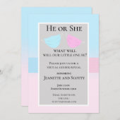 2020年のフェイスマスクのバーチャルピンクブルージェンダー 招待状 (正面/裏面)