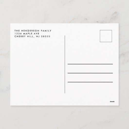 2020年のフォト・アウトおもしろいのクリスマス シーズンポストカード (裏面)