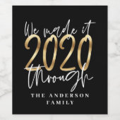 2020年のブラック・金ゴールド・ホリデーを通じて ワインラベル (シングルラベル)