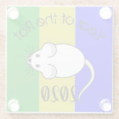 2020年のマウスの文字 ガラスコースター (裏面)