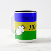 2020年のマウスの文字 ツートーンマグカップ (正面左)