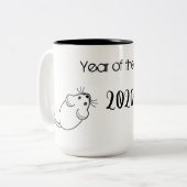 2020年のマウスの文字 ツートーンマグカップ (正面左)
