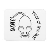 2020年のマウスの文字 マグネット (横)