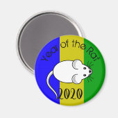 2020年のマウスの文字 マグネット (正面/裏面)