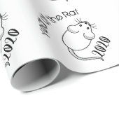 2020年のマウスの文字 ラッピングペーパー (ロールコーナー)