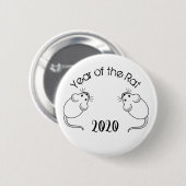 2020年のマウスの文字 缶バッジ (正面&裏面)