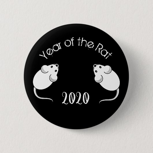 2020年のマウスの文字 缶バッジ (正面)