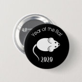 2020年のマウスの文字 缶バッジ (正面&裏面)