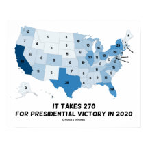 2020年のマップで大統領の勝利するには270人かかる