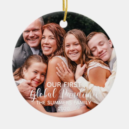 2020年の世界初のパンデミックカスタム写真 セラミックオーナメント (正面)