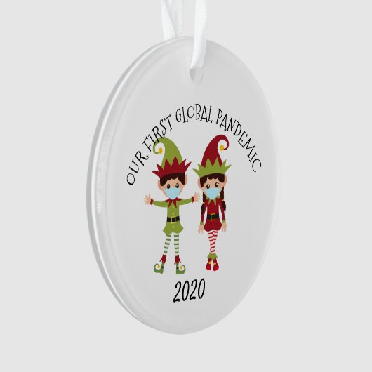2020年の世界初の世界的流行病小妖精や小人 オーナメント (正面)