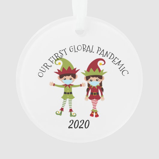 2020年の世界初の世界的流行病小妖精や小人 オーナメント (裏面)